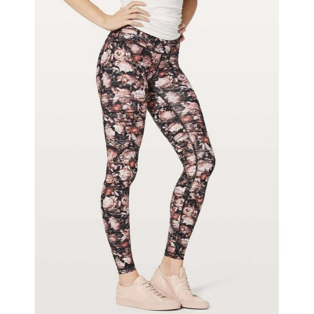 Lululemon Wunder Under Hi-Rise Tight *Nulux Peony Multi Size 8 EUC